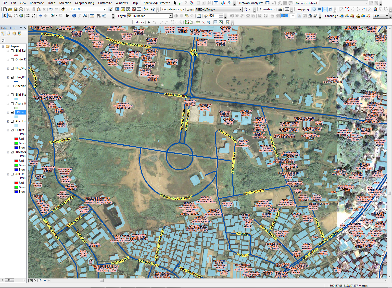 road-network-and-building-footprints-in-Ibadan-(Portion of)-overlaid-on-high-resolution-satellite-imagery