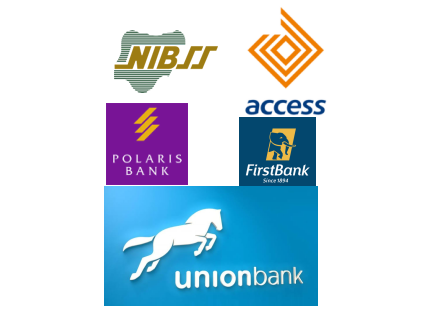NIBSS Access Bank Polaris bank First bank and Union Bank logo